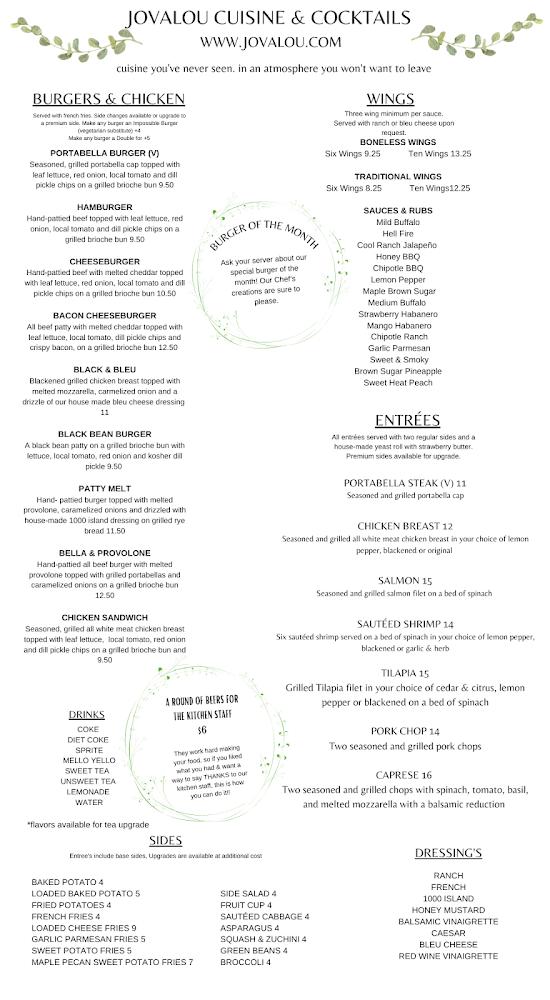 Jovalou Cuisine & Cocktails Menu image 2
