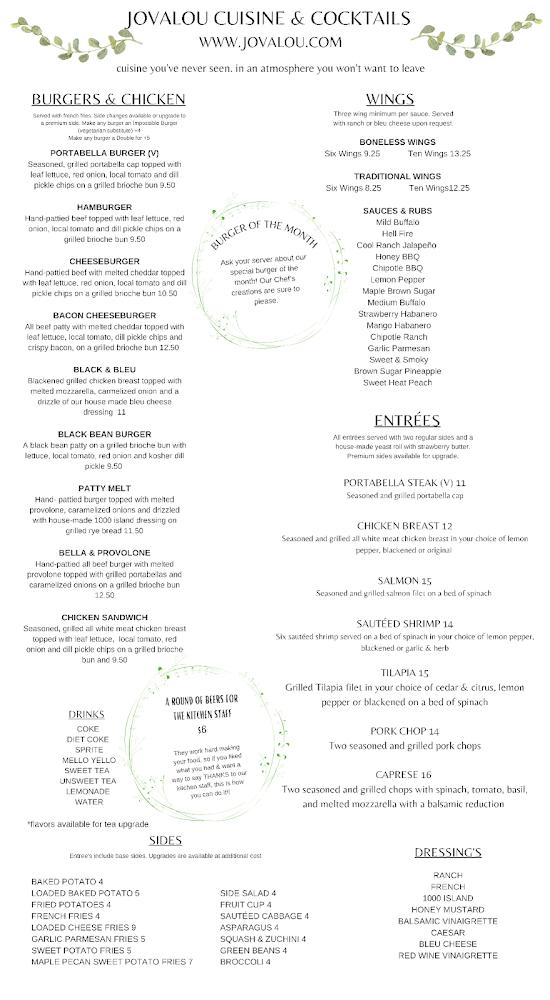 Jovalou Cuisine & Cocktails Menu image 4